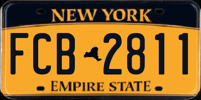 NY license plate FCB2811