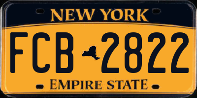 NY license plate FCB2822