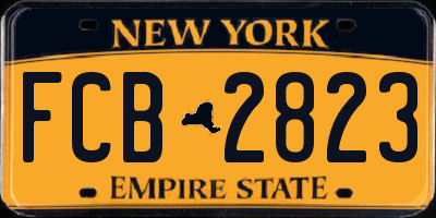 NY license plate FCB2823