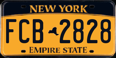 NY license plate FCB2828