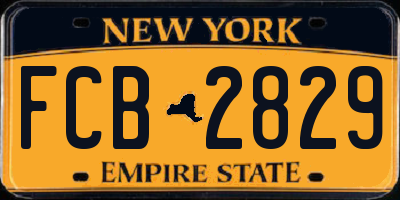 NY license plate FCB2829