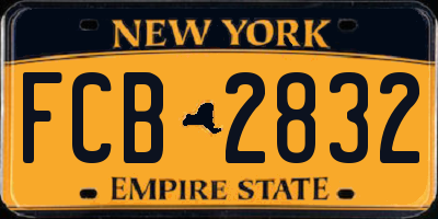 NY license plate FCB2832