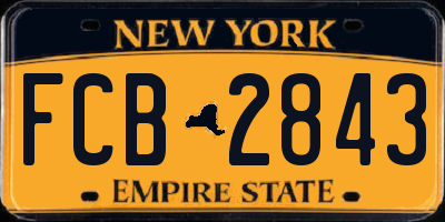 NY license plate FCB2843