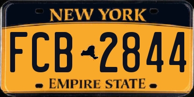 NY license plate FCB2844