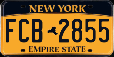 NY license plate FCB2855