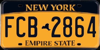 NY license plate FCB2864