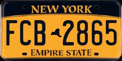 NY license plate FCB2865