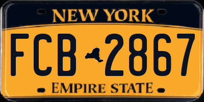 NY license plate FCB2867