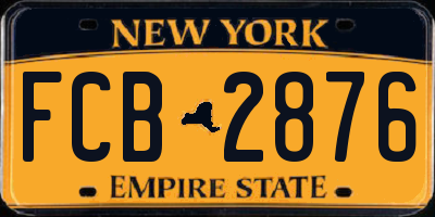 NY license plate FCB2876