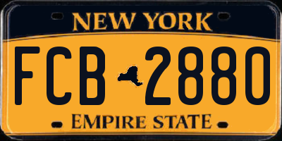 NY license plate FCB2880
