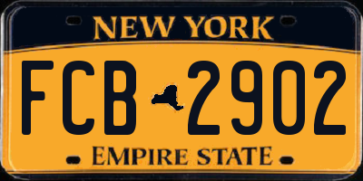 NY license plate FCB2902