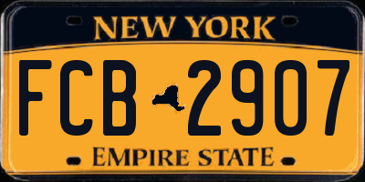 NY license plate FCB2907