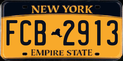 NY license plate FCB2913