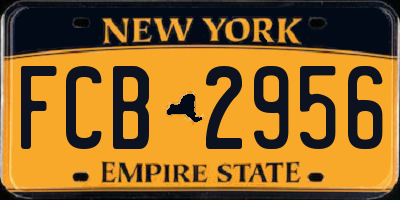 NY license plate FCB2956