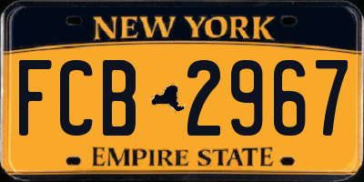 NY license plate FCB2967