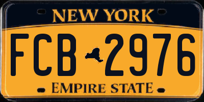 NY license plate FCB2976