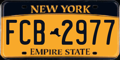 NY license plate FCB2977