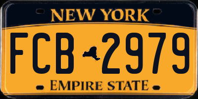 NY license plate FCB2979