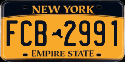 NY license plate FCB2991
