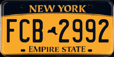 NY license plate FCB2992