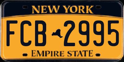 NY license plate FCB2995