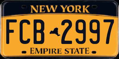 NY license plate FCB2997