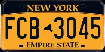 NY license plate FCB3045