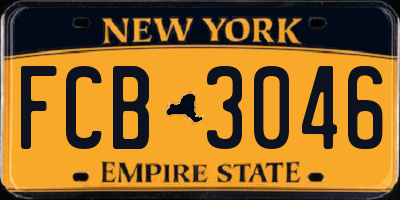 NY license plate FCB3046