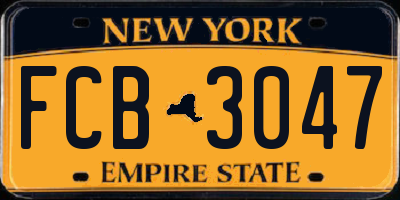 NY license plate FCB3047