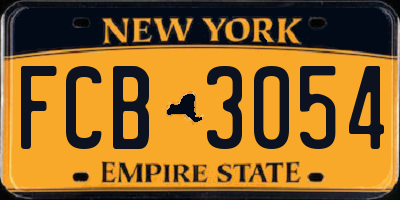 NY license plate FCB3054