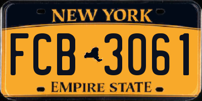 NY license plate FCB3061