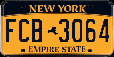 NY license plate FCB3064