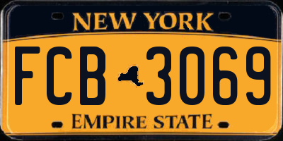 NY license plate FCB3069