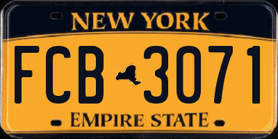 NY license plate FCB3071