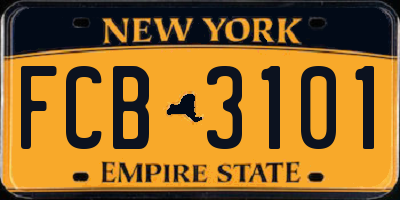 NY license plate FCB3101