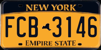 NY license plate FCB3146