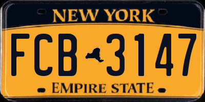 NY license plate FCB3147
