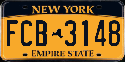NY license plate FCB3148