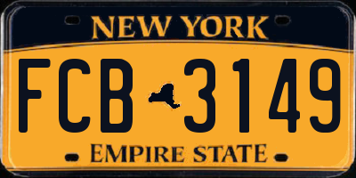NY license plate FCB3149