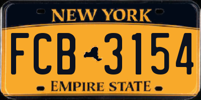 NY license plate FCB3154