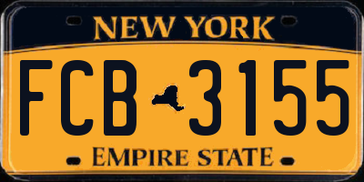 NY license plate FCB3155