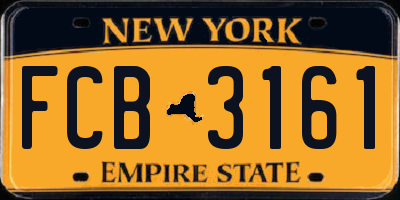 NY license plate FCB3161