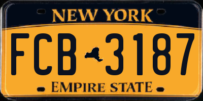 NY license plate FCB3187