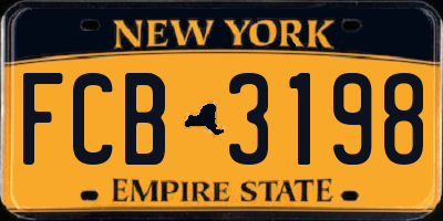 NY license plate FCB3198