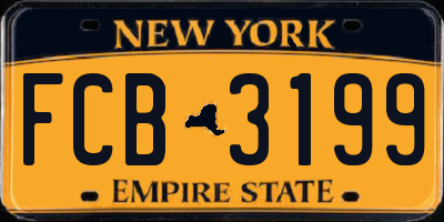 NY license plate FCB3199
