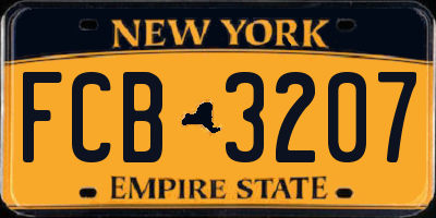 NY license plate FCB3207
