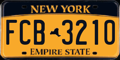NY license plate FCB3210