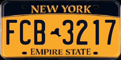 NY license plate FCB3217