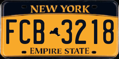 NY license plate FCB3218