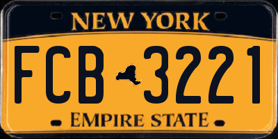 NY license plate FCB3221